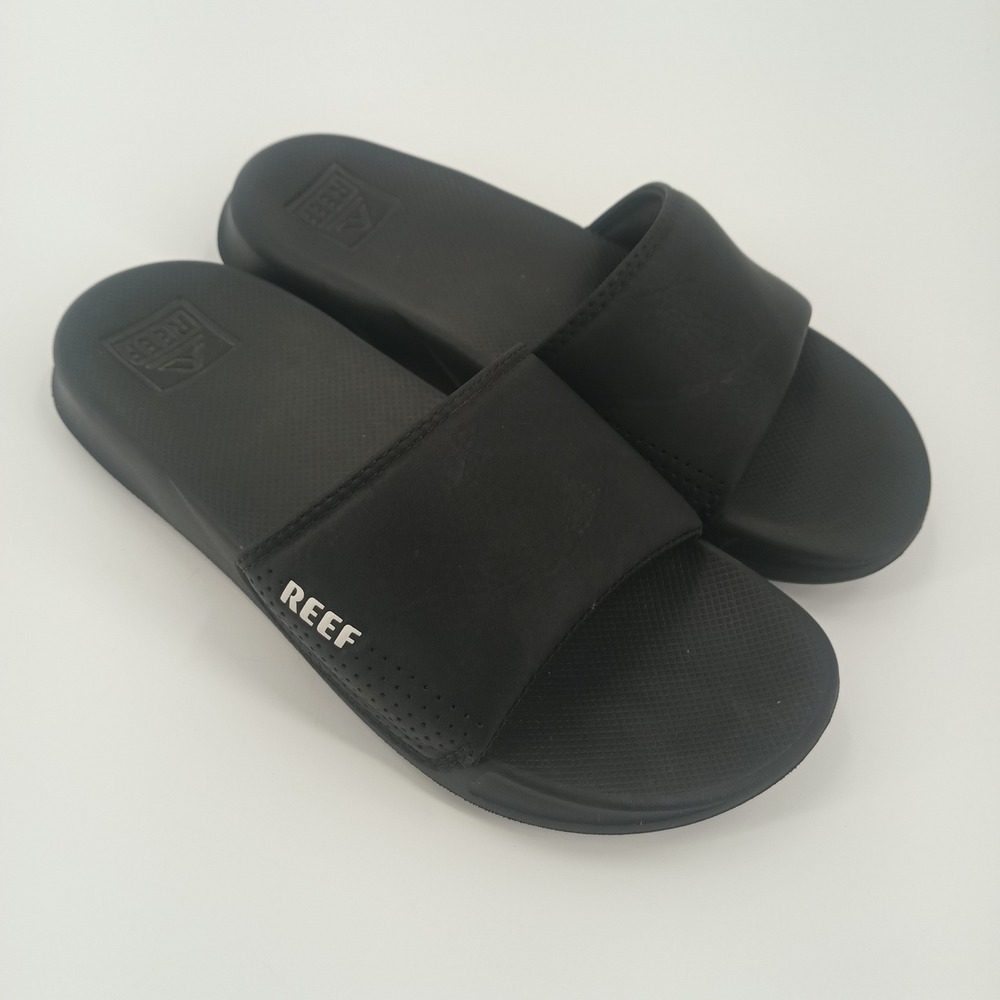 Reef One Slide Mens 5 Womens 7 Black Athletic Beach Pool Sandals CI3765